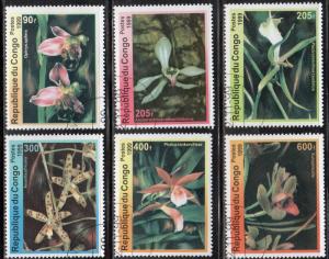 Congo (People's Rep.) sw1675-80 - Cto - Orchids (Complete Set) (1999) (cv $5.15)