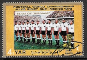 YEMEN ARAB REPUBLIC 1970 4b TEAM GERMANY World Cup Soccer Mexico Mi.1149 Used
