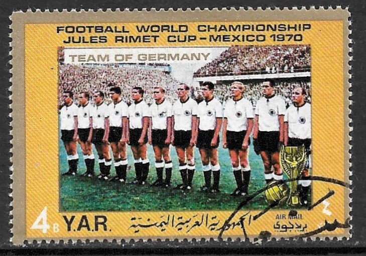 YEMEN ARAB REPUBLIC 1970 4b TEAM GERMANY World Cup Soccer Mexico Mi.1149 Used