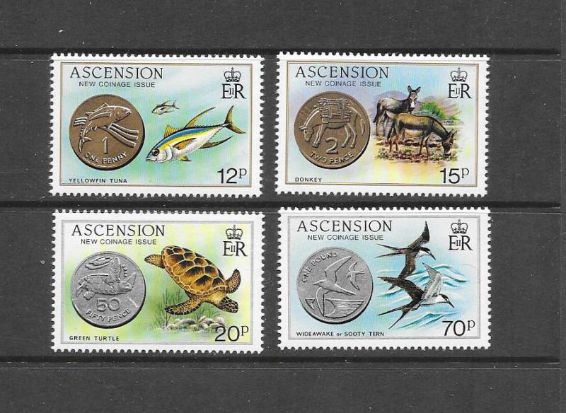 FISH, TURTLE, BIRD - ASCENSION #355-8 NEW COINAGE  MNH