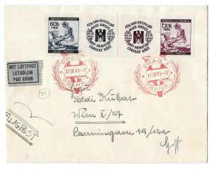 Bohemia & Moravia, German Occupation 1941 Red Cross Scott B3, B4 Prague V Cancel