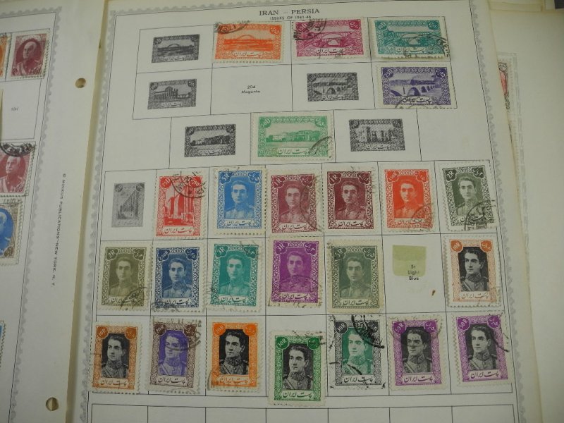 PERSIA, old time assortment of Stamps hinged on remainder/overlapping pages