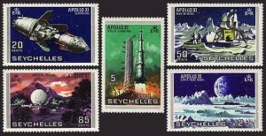 Seychelles 252-256, MNH. Michel 254-258. Apollo XI space flight 1969.