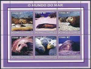 MOZAMBIQUE 2002 SHEET ELEPHANT SEALS FOCAS PHOQUES FOCHE SEEHUNDE MARINE LIFE