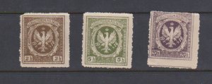 Poland in Austria WW1 1916 - 2,5,20H Legionistom Polskim Perforated MLHNG