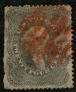 USA #37 VF, nice red cancel, small thins, low price Retails $375