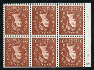 SG573Wi 2d Wilding No Phosphor Wmk Crowns INVERTED Booklet Pane U/M