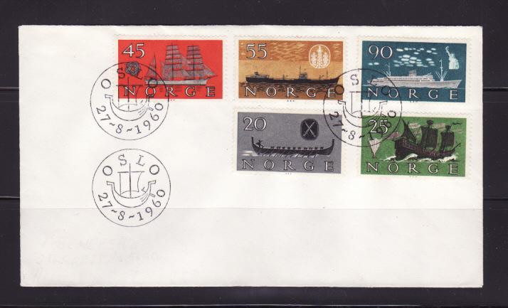 Norway 382-386 Set FDC Ships (A)