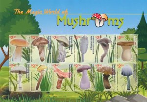 Grenadines Grenada 2021 MNH Magic World of Mushrooms Fungi Nature 12v M/S 