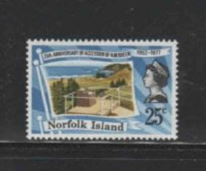 NORFOLK ISLAND #218 1977 REIGN OF QEII 25TH ANNIV. MINT VF NH O.G