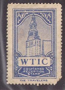 Private EKKO stamp WTIC Hartford CT flt to corner radio 