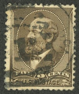 USA #205 James A. Garfield 5c Postage Stamps 1882 Used