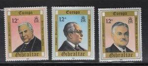 Gibraltar #390-92  (1980 Europa Portraits set) VFMNH CV $0.75