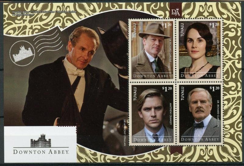 Tuvalu 2014 MNH Downton Abbey Sir Richard Carlisle Dr Clarkson 4v M/S TV Stamps