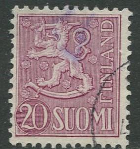 Finland - Scott 319 - Arms of Finland -1954- FU - Single 20m Stamp