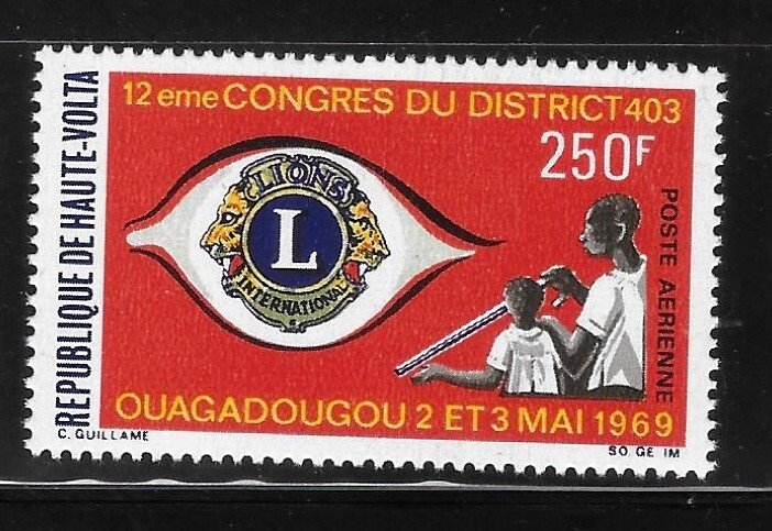 Upper Volta 1969 Lions Intl Eye and blind man Sc C65 MNH A2121