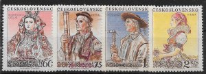 CZECHOSLOVAKIA SG884/7 1955 NATIONAL COSTUMES SET MNH