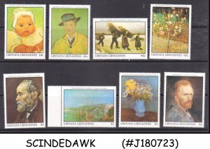 GRENADA GRENADINES - 1991 VINCENT VAN GOGH PAINTINGS - 8V - MINT NH