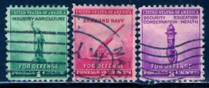USA; 1940: Sc. # 899-901:  Used Cpl. Set