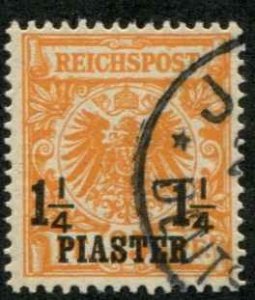 German Offices Turkey SC# 16 1-1/4Piaster on 25pf o/p on Germany used