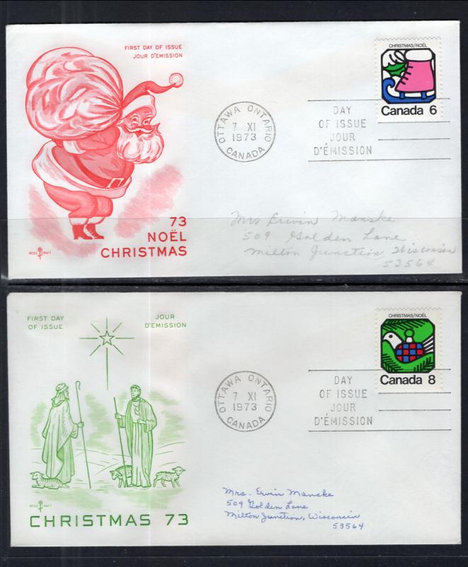 Canada 625-628 Christmas Rose Craft Set of Four FDC