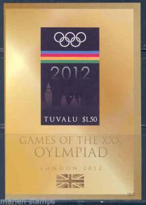 TUVALU  LONDON 2012 OLYMPIC GAMES  IMPERFORATED SOUVENIR SHEET NH