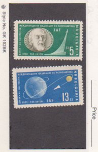 Bulgaria MNH Mi 1347-1348 Scott # C92-C93 Tsiolkovsky & Rocket at future flight