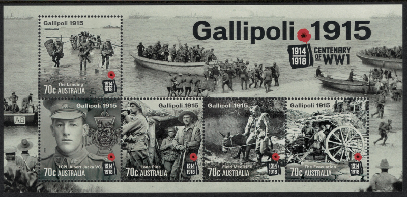 2015 Australia Gallipoli Centenary WWI Miniature Sheet MNH