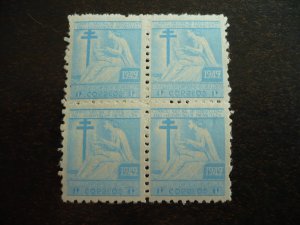 Stamps - Cuba - Scott# RA9 - Mint Hinged Single Postal Tax Stamps in Blocks of 4