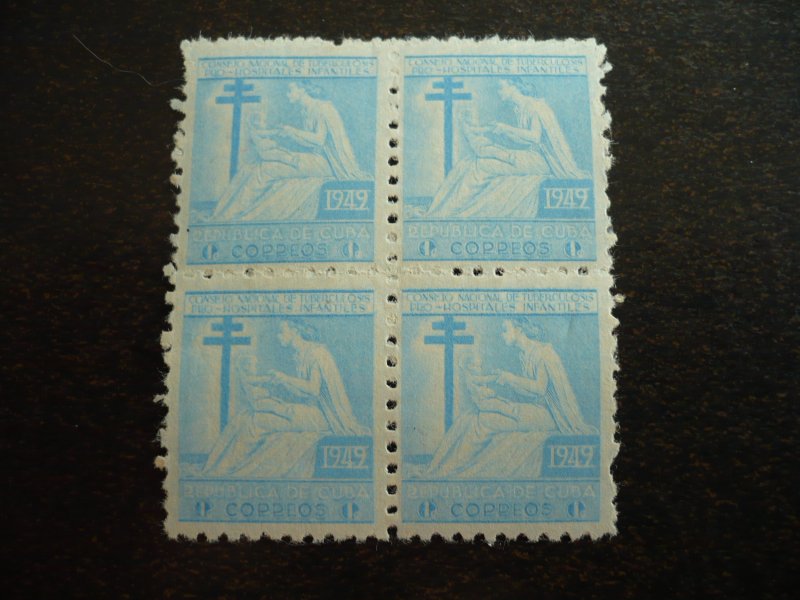 Stamps - Cuba - Scott# RA9 - Mint Hinged Single Postal Tax Stamps in Blocks of 4