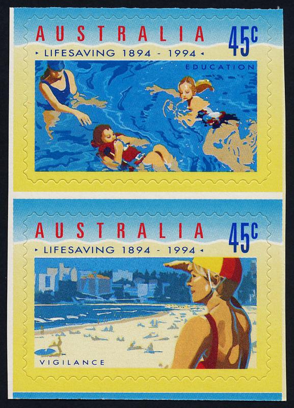 Australia 1366a vertical pair MNH Lifesaving, Sports