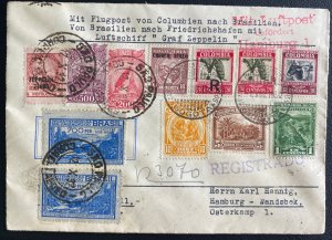 1932 Bogota Colombia Graf Zeppelin LZ 127 Airmail Cover to Hamburg Germany