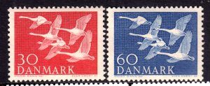 Denmark 1956 Northern Countries Issue - Swans Complete Mint MNH Set SC 361-362