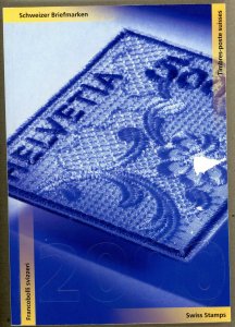 Switzerland 1066-1089 1091 B647-55 PTT 2000 Yearbook + special embroidered la...