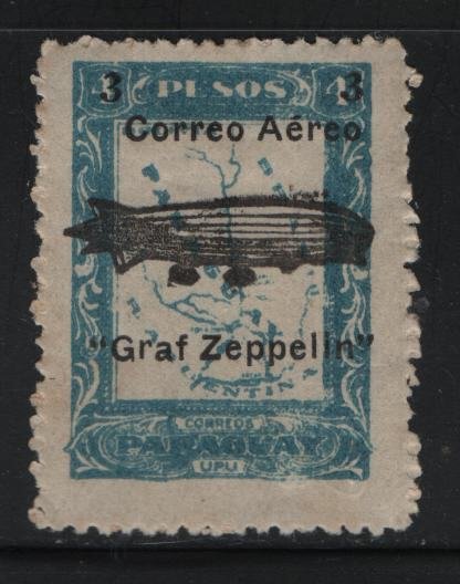 PARAGUAY, C54, HINGED, 1931, REGULAR ISSUE OF 1924 SURCHARGED, PEN MARKS ON BACK