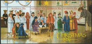 Australia 1986 Sc#1008 SG#MS1043 Christmas Mini sheet MINT-XF-OG-NH.