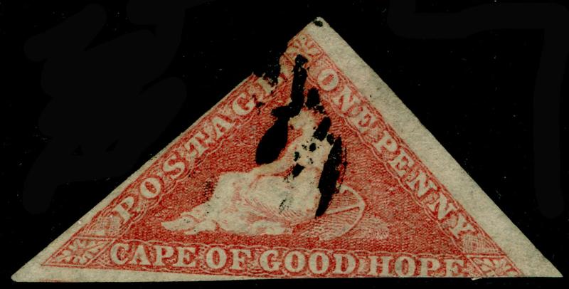 SOUTH AFRICA - Cape of Good Hope SG5a, 1d rose, USED. Cat £300.