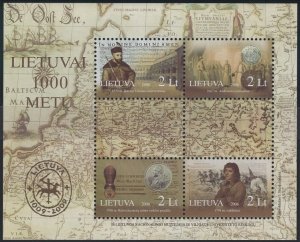 Lithuania 2006 MNH Sc 816 Sheet of 4 2 l Lithuania's 1000th anniversary