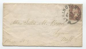 1861 #64 3 cent pink Washington DC cover with cert [y4149]