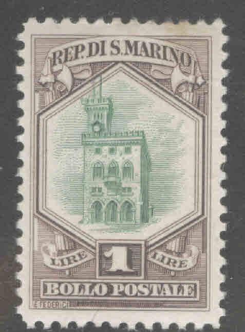 San Marino Scott 123 MH* 1929 Government Palace stamp