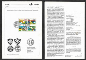 SD)1988 BRAZIL BULLETIN FIRST DAY, COMPLETE FOOTBALL SERIES, GOLD CUP