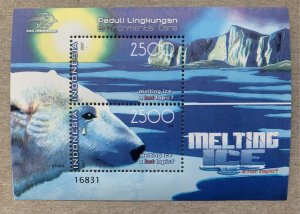 Indonesia 2007 Global Warming Ice Bear Crying MS, MNH.  Scott 2104, CV $2.00