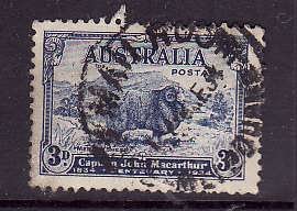 Australia-Sc#148-used 3p dark blue-Marino sheep-1934-