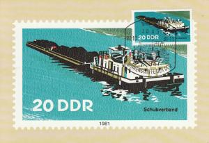 Germany, East 1981 Maxicard Scott #2222 Tugboat - River Boats