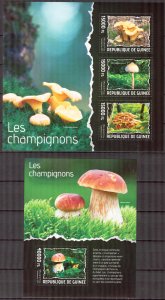 Guinea 2014 Mushrooms Sheet + S/S MNH