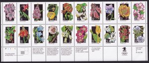 Scott #2677-2696 WildFlowers Bottom Block of 20 Stamps - MNH P#P1111