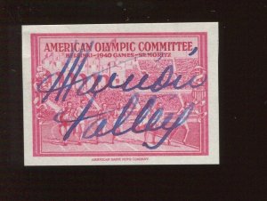 MARION TALLEY OPERA SINGER & ACTRESS SIGNED 1940 OLYMPIC STAMP (BX 3583) 