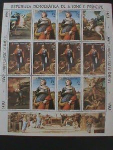 ​ST,THOMAS -1983-EASTER- FAMOUS ARTS PAINTING BY RAPHAEL- MNH LARGE SHEET VF