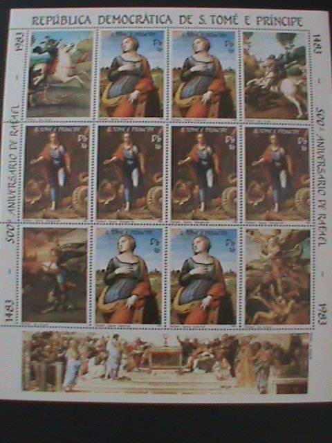 ​ST,THOMAS -1983-EASTER- FAMOUS ARTS PAINTING BY RAPHAEL- MNH LARGE SHEET VF