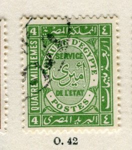 EGYPT; 1926 early Official issue fine used 4m. value